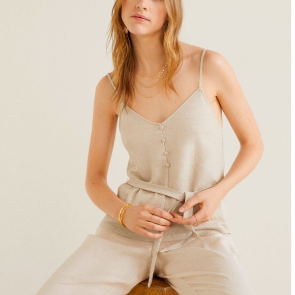 NWOT Mango cami with buttons - Picture 1 of 8